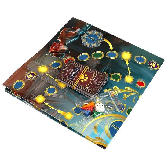 Настольная игра-ходилка квадрат. Cats-city. 250x250x55 мм. Умные игры.