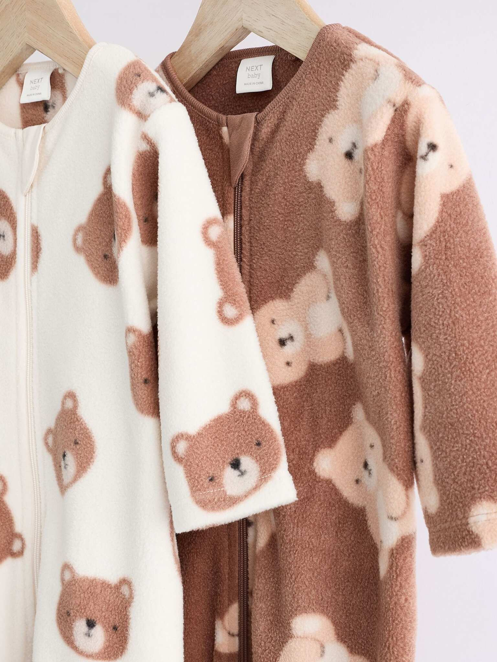 Комбинезон флисовый для малышей Next K79-525, 2 шт., Молочный, Коричневый