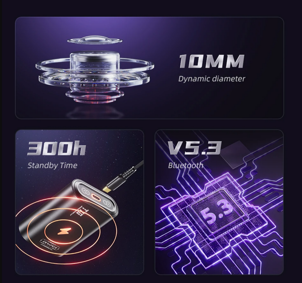 Наушники беспроводные Awei T70 Gaming Earbuds ENC