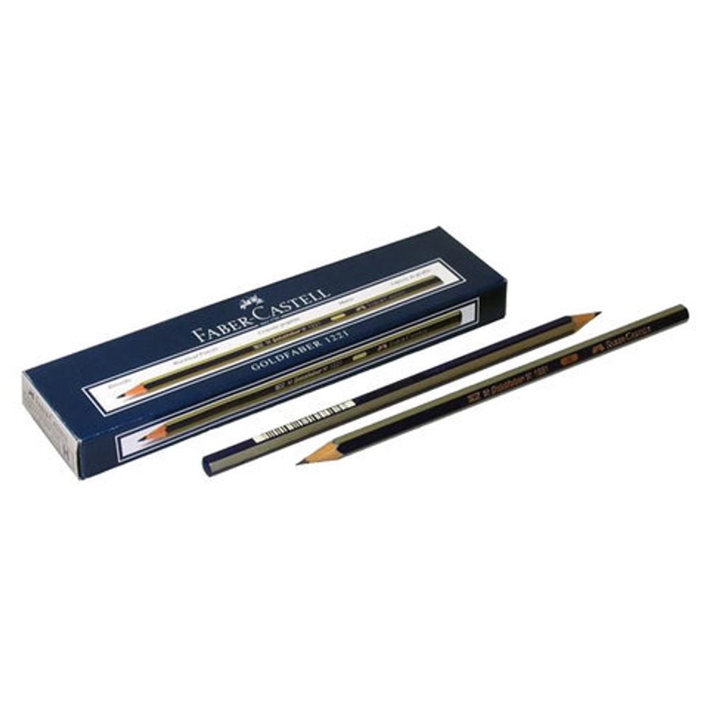 Карандаш чернографитный FABER-CASTELL, 1 шт., "1221", B, без резинки, корпус черный, 112501