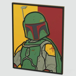 3D Картина по номерам из дерева Боба Фетт, 38x50 см