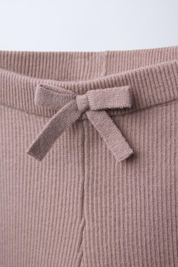 ZARA ОДНОТОННЫЕ ЛЕГИНСЫ В РУБЧИК, ТЕЛЕСНО-РОЗОВЫЙ