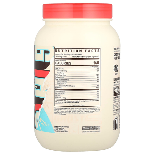 Ghost, Сывороточный протеин, арахисовое масло и зерновое молоко®, 924 г (2 фунта)