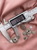 Пуговицы установочные серебристые с сердцем комплект