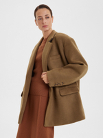 Полупальто oversize с широкими плечами