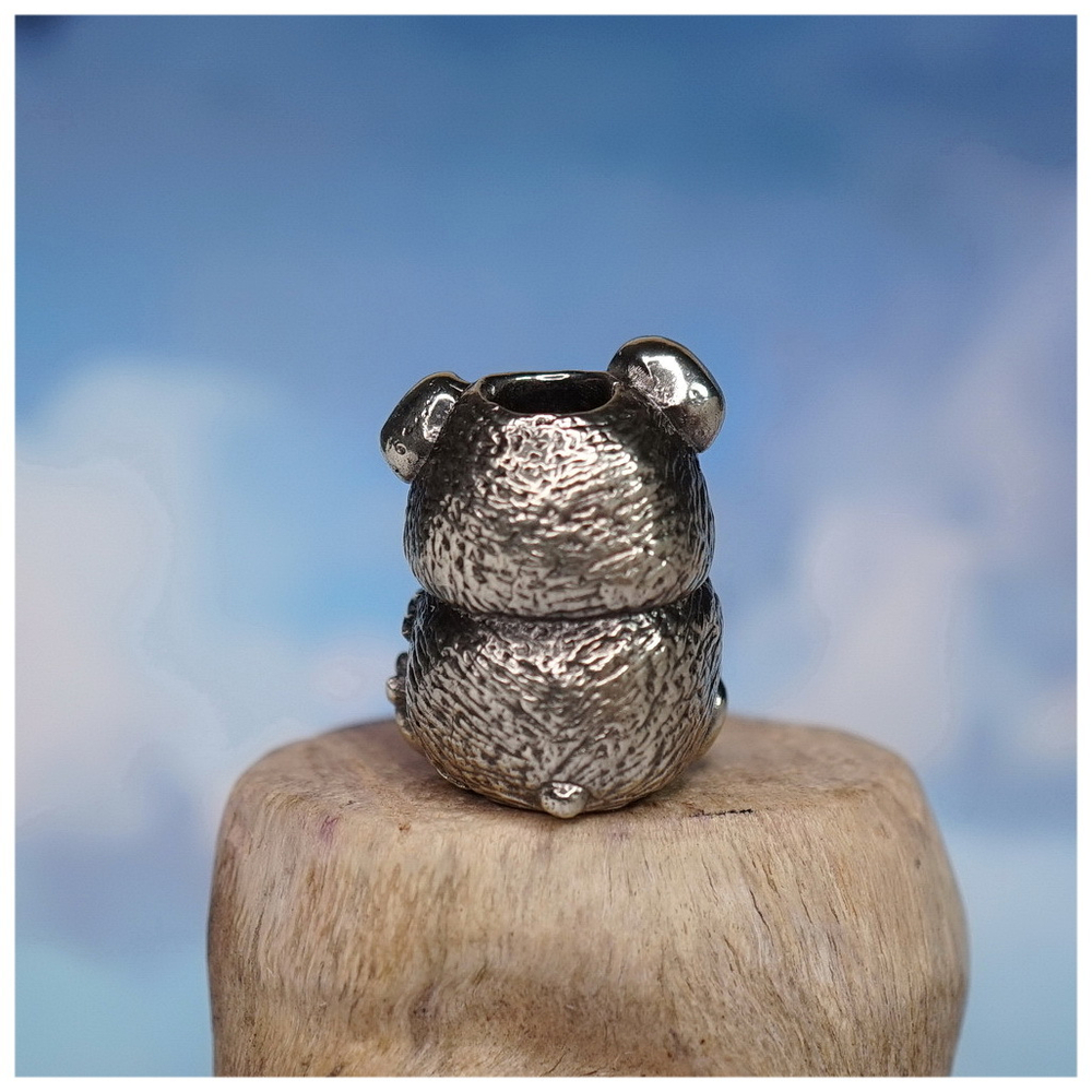 Темлячная бусина "Мишка" для ножей , мельхиор