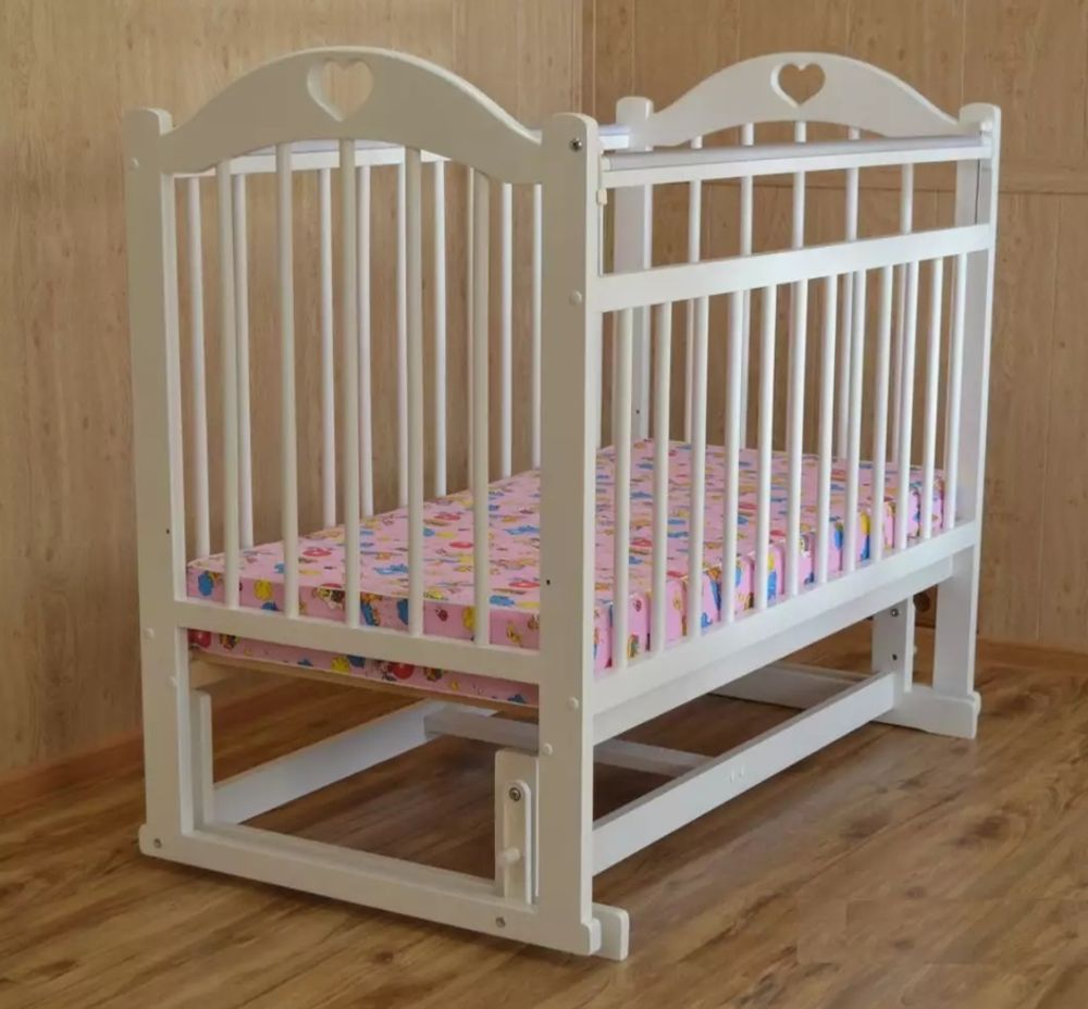 Кровать детская Малыш (поперечный маятник/белый)