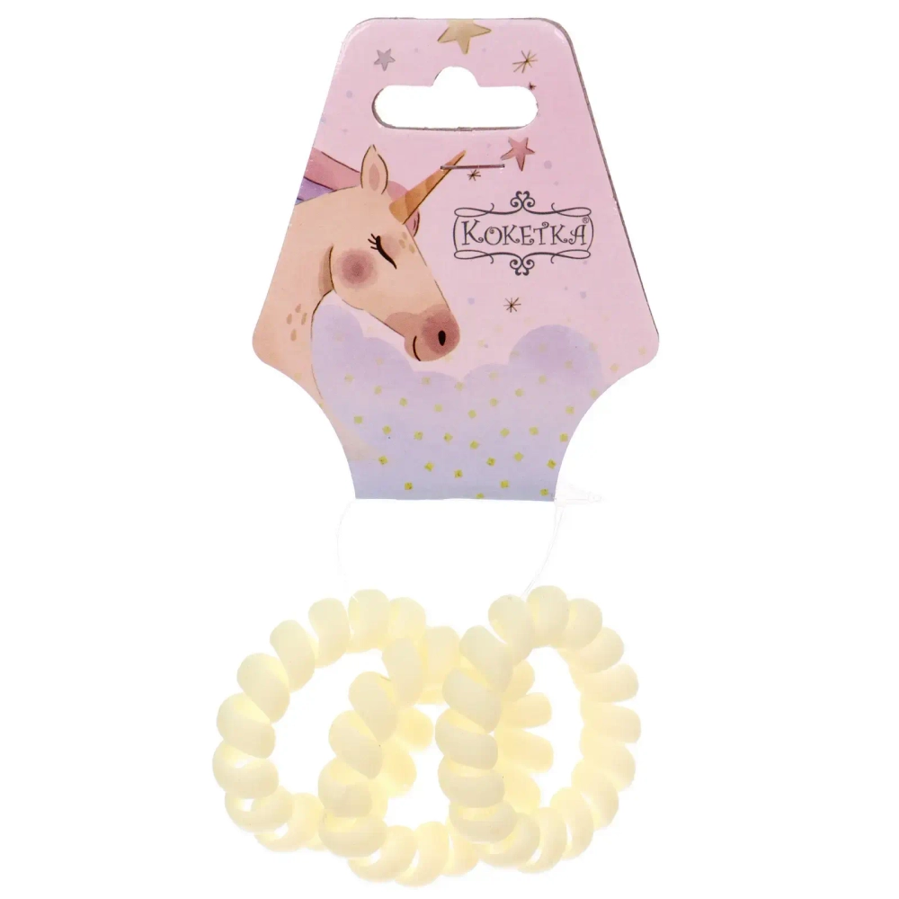 Резинки для волос силиконовые 3шт «ЕЖЕВИКА», цвет белый, d-3,8см (Подвес Единорог)