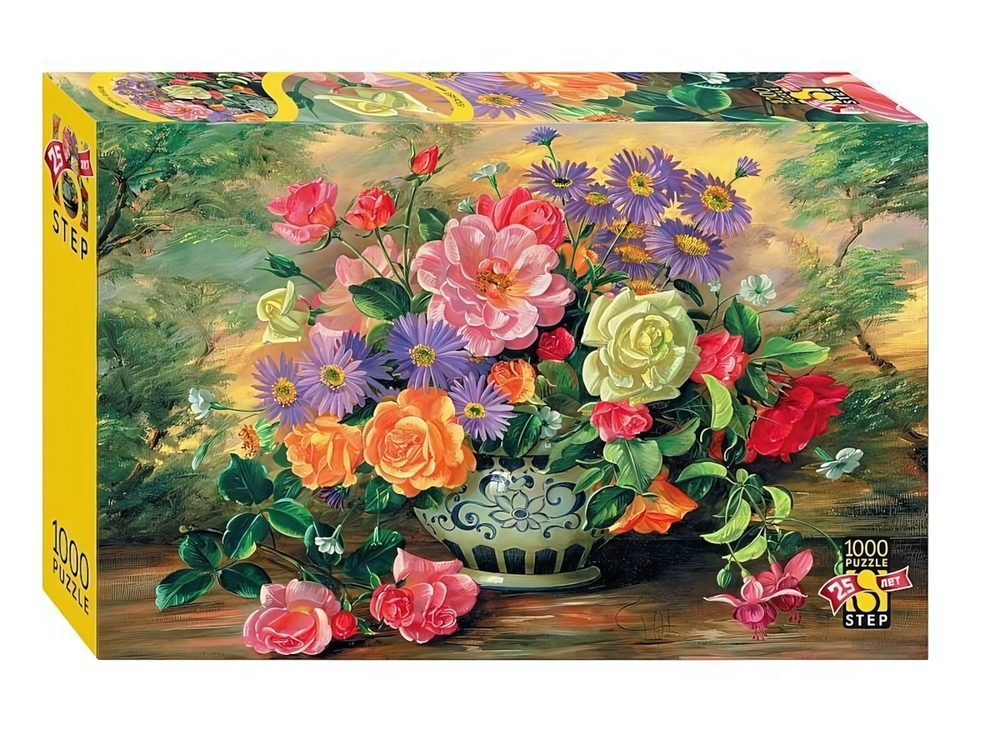 Пазл 1000эл. "Цветы в вазе" (Юбилейная коллекция) (Степ пазл)