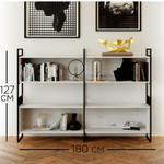 Стеллаж Бьерн из массива сосны с металлическими стенками