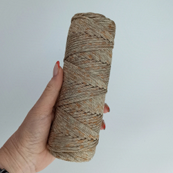 Полиэфирный шнур круглый 3 мм меланж Песчаная буря