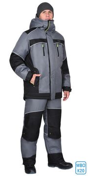 Костюм зимний "Сириус-Арктика" брюки (св.серый/черный) мембрана