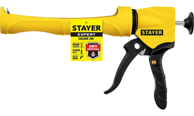 STAYER 310 мл, антикапельная система, полукорпусной пистолет для герметика, Professional (06690)