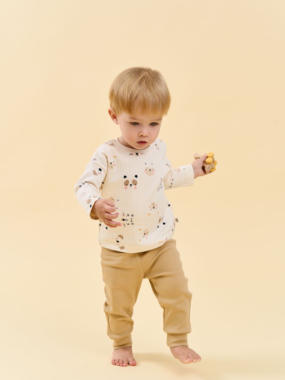 Брюки со спущенным шагом "Песок" из кашкорсе 0+