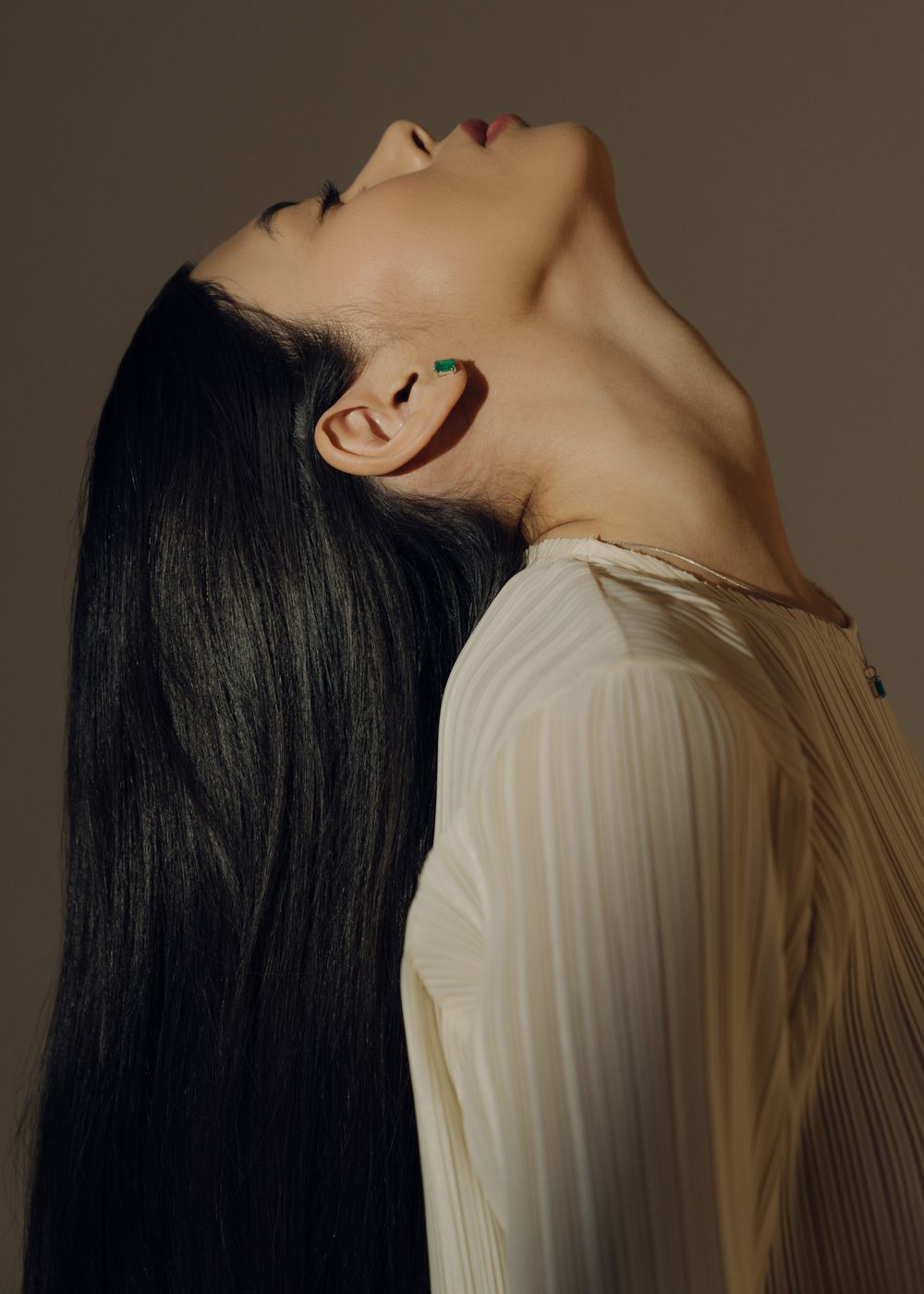 Серьги Crystal Classic с зеленым агатом