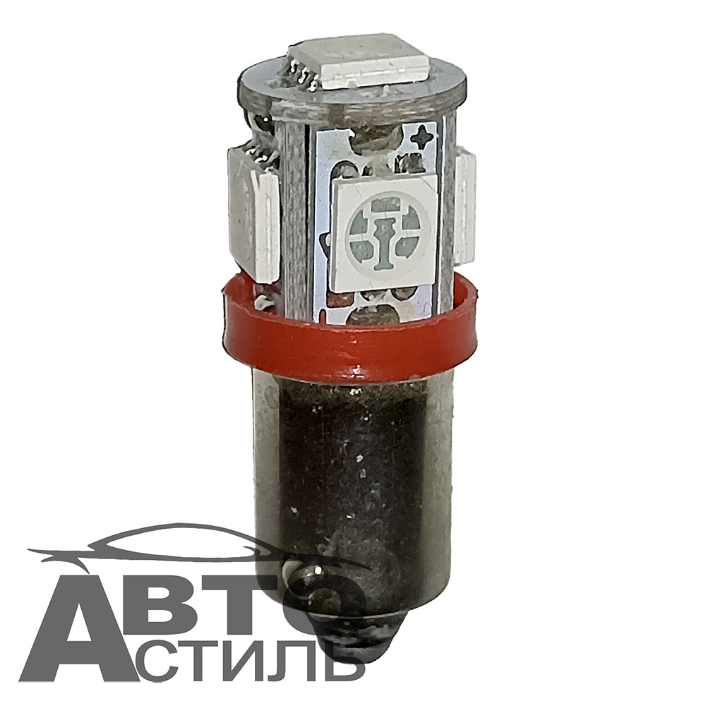 Светодиод 12V T 8   5SMD 5050 Red  (цок.)  КРАСНЫЙ