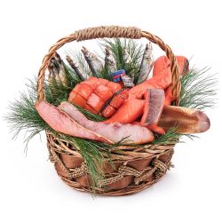 Рыбная подарочная корзина «Много рыбы»