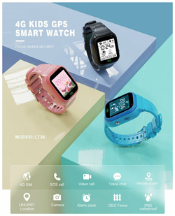 Детские умные часы Smart Baby Watch LT36 голубые / Умные часы для детей / Smart часы детские