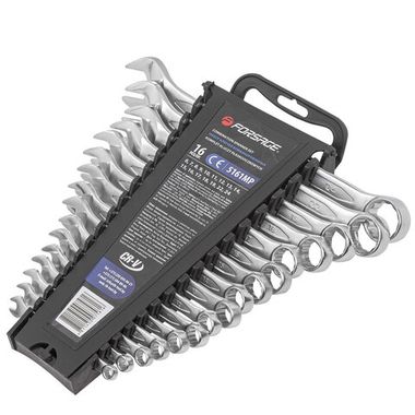 Набор ключей комбинированных, 16пр.(6-19, 22, 24мм), в пластиковом держателе Forsage F-5161MP