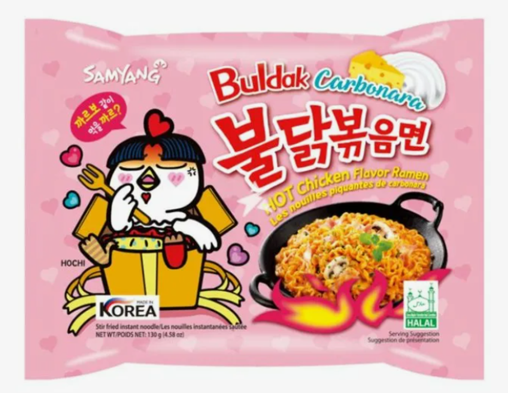 Лапша быстрого приготовления "SAMYANG" вкус жгучей курицы карбонара 140гр (40шт)  пакет