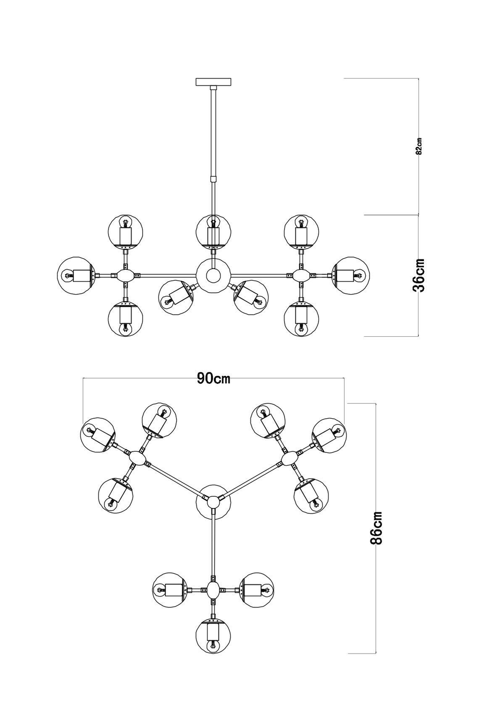 Светильник подвесной Arte Lamp Bolla A1664SP-12CC
