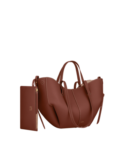 Сумка Polene Cyme Mini EDITION TEXTURED COGNAC