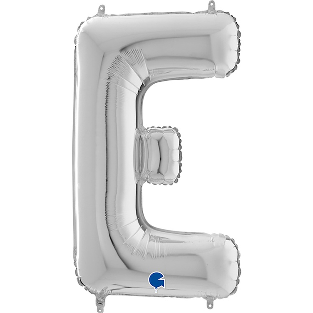 Шар фольгированный Буква E 66 см (Серебряный)