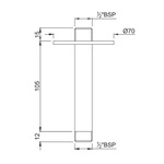 Кронштейн верхнего душа SHA-CHR-475L100