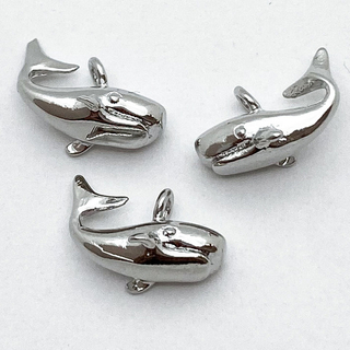 Подвеска Кит, родиевое покрытие, размер 11*7 мм, цена за 1 шт