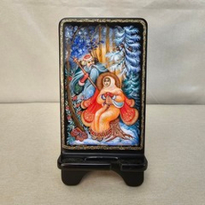 Сувенирная подставка для телефона с росписью Палех "Морозко"