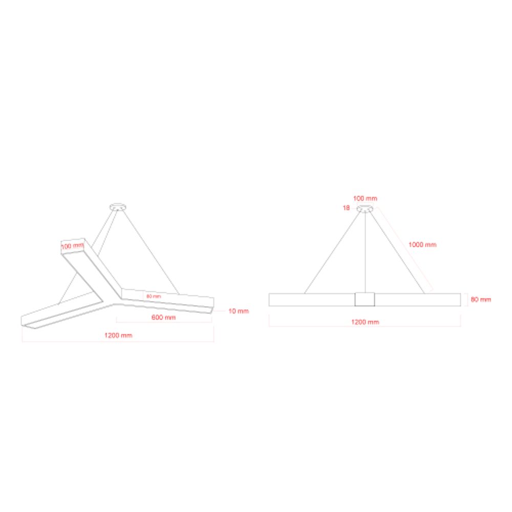 Светильник LED ЭРА Geometria SPO-144-W-40K-066 Igrek 66Вт 4000К 5000Лм IP40 1200*80 белый подвесной драйвер внутри