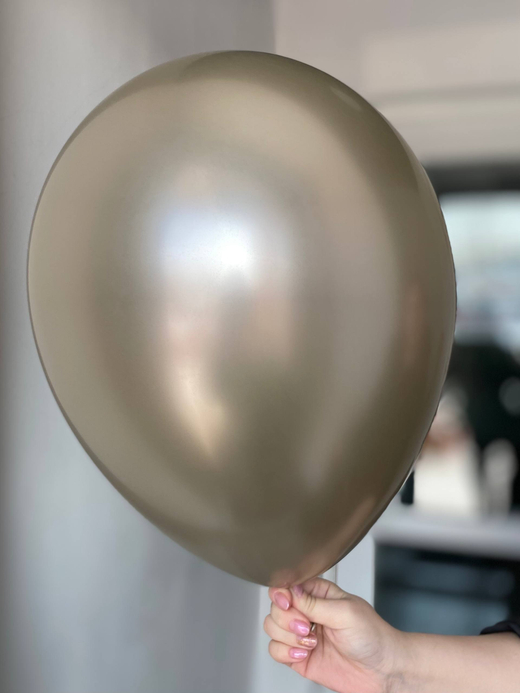 Воздушный шар однотонный хром Шампань S ПАЛИТРА №4090