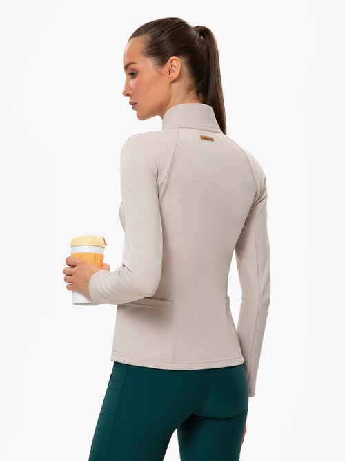 Лонгслив на молнии Slim Fit, Beige