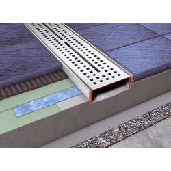 Дренажный канал 80 см TECE TECEdrainline прямой, без крышки, хром матовый 600800