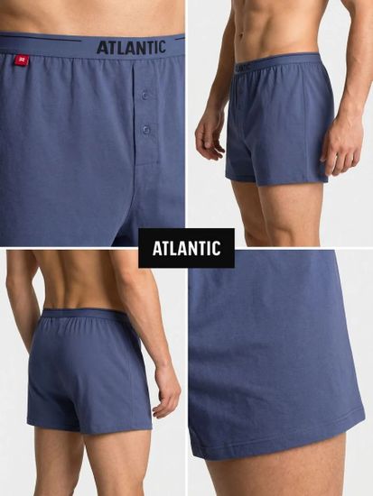Трусы (2 шт) мужские семейные Atlantic 2MBX-025, хлопок, светлый деним + темно-синий