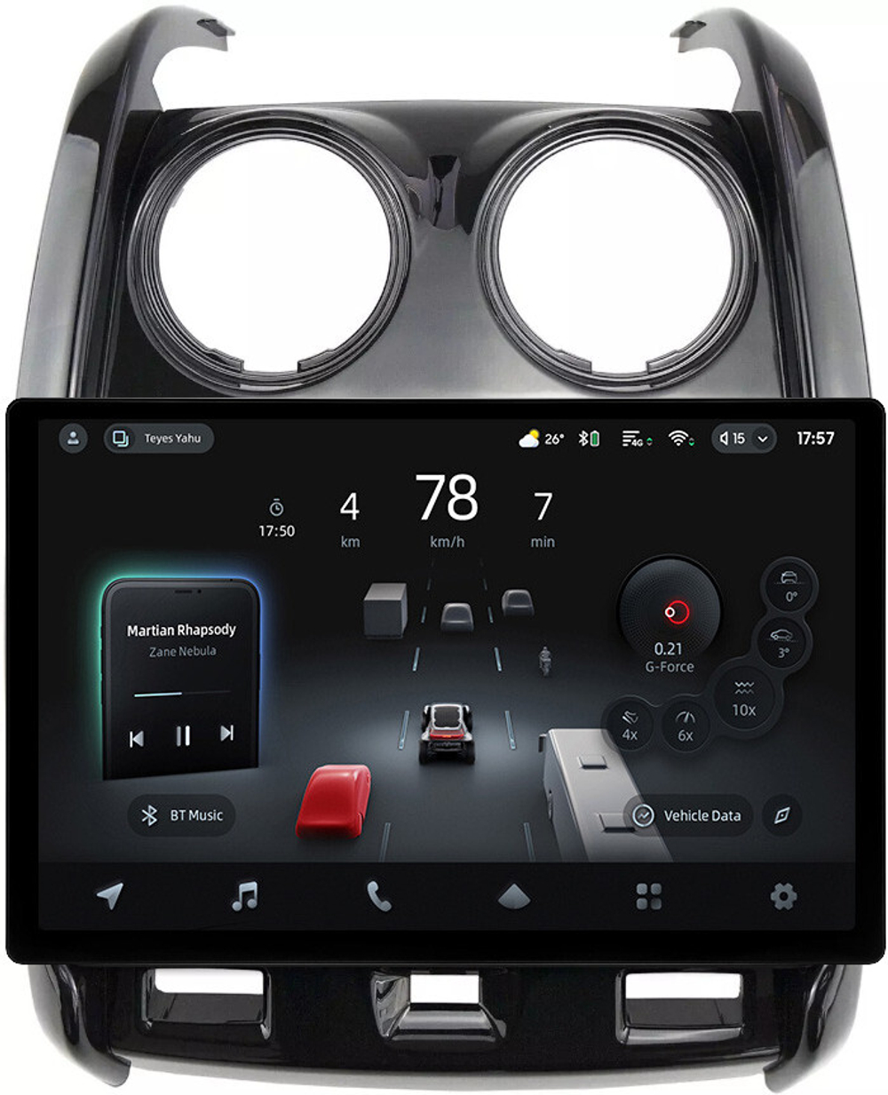 Магнитола для Renault Duster 1 2015-2020, Lada Largus 2021+ (мультируль/джойстик, рамка большая глянец) - Teyes CC4-PRO монитор 13" 2K QLED на Android 13, Snapdragon 778G, 8+128, AI, CarPlay, DSP, 4G SIM-слот