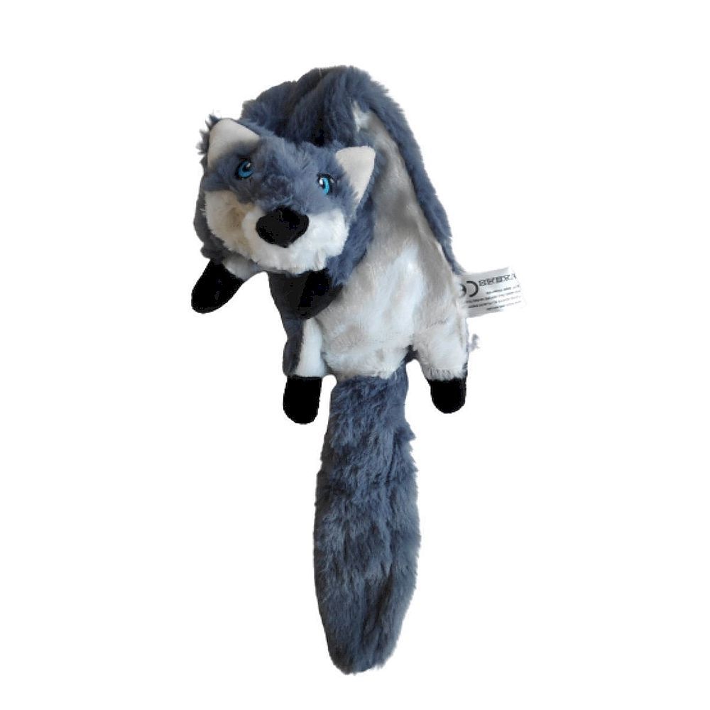 Игрушка для домашних животных Лис серый с двумя пищалками "Чистый котик", 60см