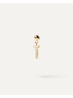 Подвеска-шарм Буква T серебро 925 пробы покрытое золотом