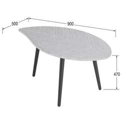 Стол журнальный Берли (12 мм) дуб грей/чёрный