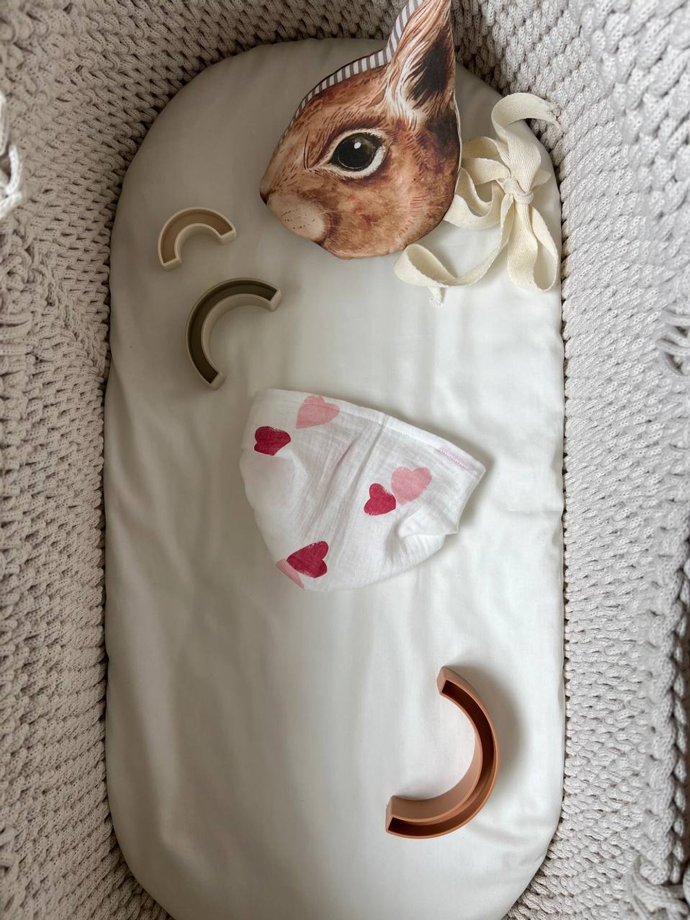Косыночка из муслина, сердечки