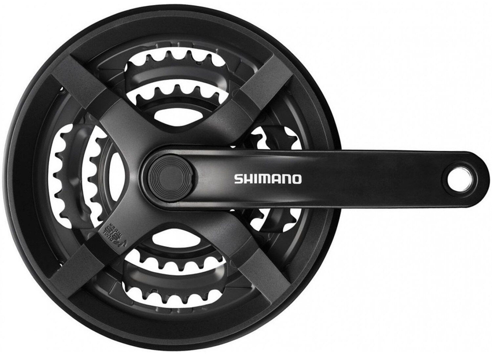 Шатуны 1/2"х3/32" 24/34/42 зуб. 170мм FC-TY301 Tourney SHIMANO "под ромб" алюминиевые черные, арт.580231