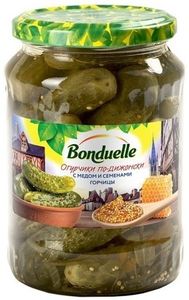 ОГУРЦЫ BONDUELLE С МЕДОМ И СЕМЕНАМИ ГОРЧИЦЫ 720МЛ