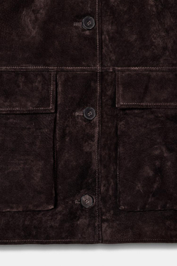 ZARA КУРТКА ИЗ 100% ЗАМШИ, КОРИЧНЕВЫЙ