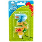 Свеча Цифра, 3 Динозаврики, 9 см, 1 шт.