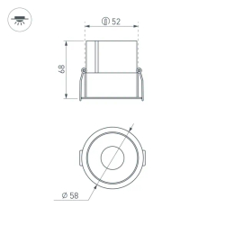 Светильник MS-ATLAS-BUILT-R58-10W Warm3000 (WH-WH, 35 deg, 230V) (Arlight, IP20 Металл, 5 лет) 037183(1)