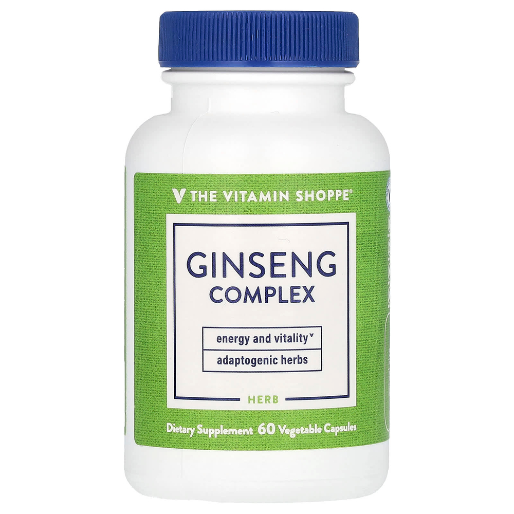 The Vitamin Shoppe, комплекс с женьшенем, 60 вегетарианских капсул