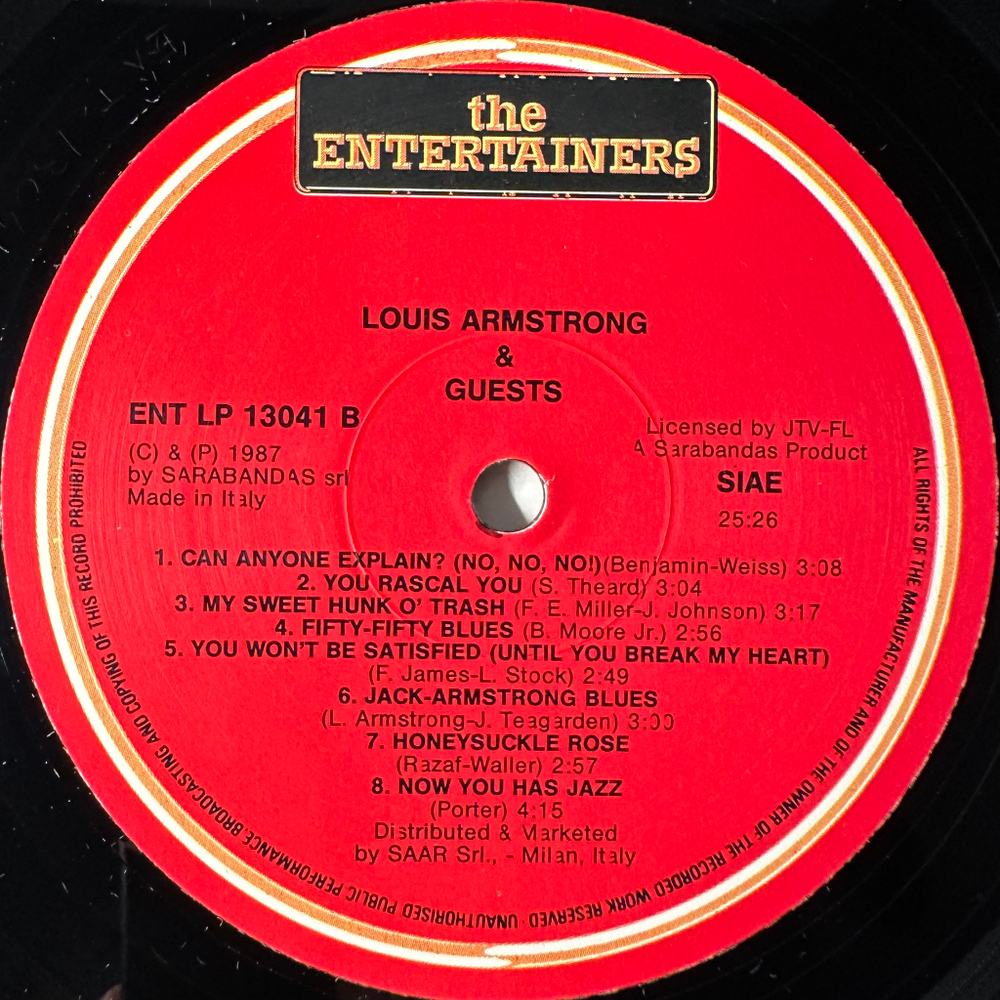 Louis Armstrong ‎– Louis Armstrong & Guests (Италия 1987г.)