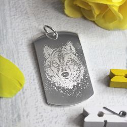 Серебряный жетон с гравировкой фотографии на заказ