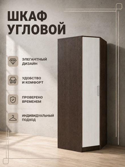 Шкаф угловой Успех современный вместительный 80×220×80 Альбина