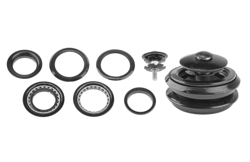 Детали рулевой колонки 1-1/8" безрезьбовая KL-B411 KENLI алюм./стальная чёрная полуинтегрир.